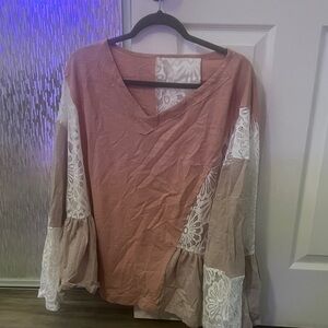 Elegant Lace Sleeve Women's Top